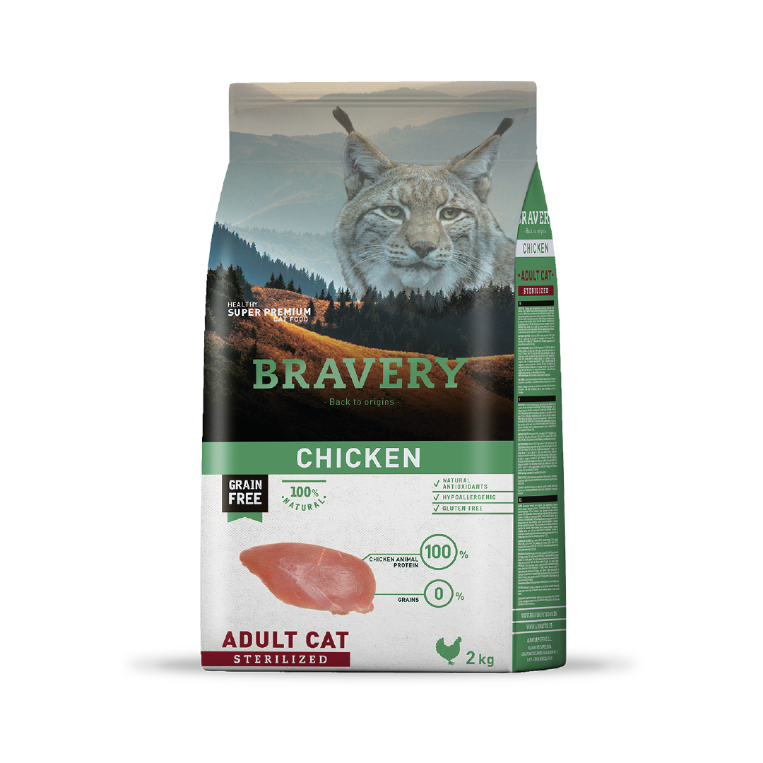 Bravery Chicken Gatos Adulto Esterilizado 2 kg - 7 kg