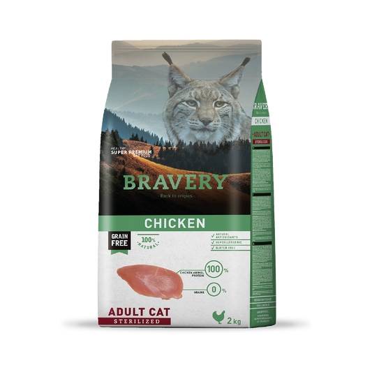 Bravery Chicken Gatos Adulto Esterilizado 2 kg - 7 kg