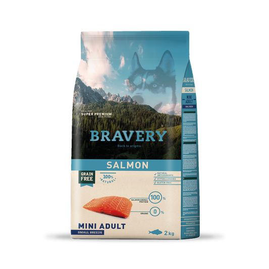 Bravery Salmon Perro Mini Adulto Raza Pequeña 2 kg - 7 kg