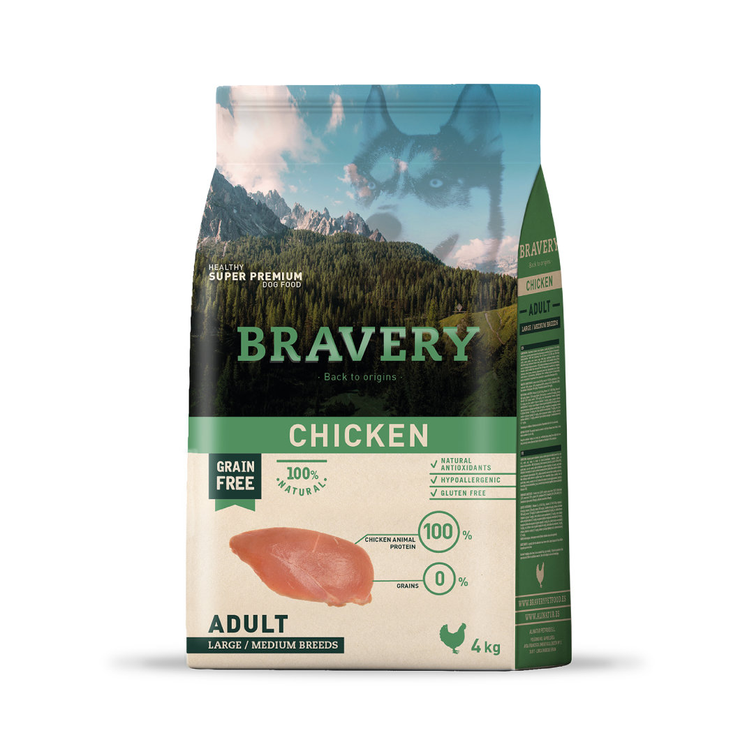 Bravery Chicken Perro Adulto Razas medianas y grandes 4 kg - 12 kg