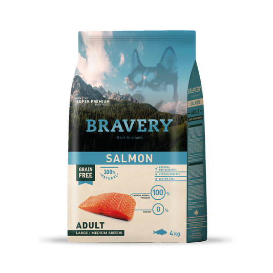 Bravery Salmon Adulto Perro Razas medianas y grandes 4 kg - 12 kg