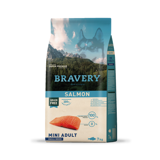 Bravery Salmon Perro Mini Adulto Raza Pequeña 2 kg - 7 kg