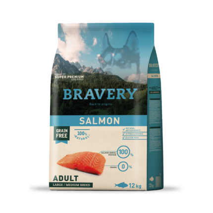 Bravery Salmon Adulto Perro Razas medianas y grandes 4 kg - 12 kg